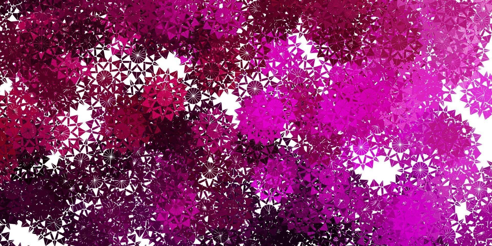 fundo vector rosa claro com flocos de neve de Natal.