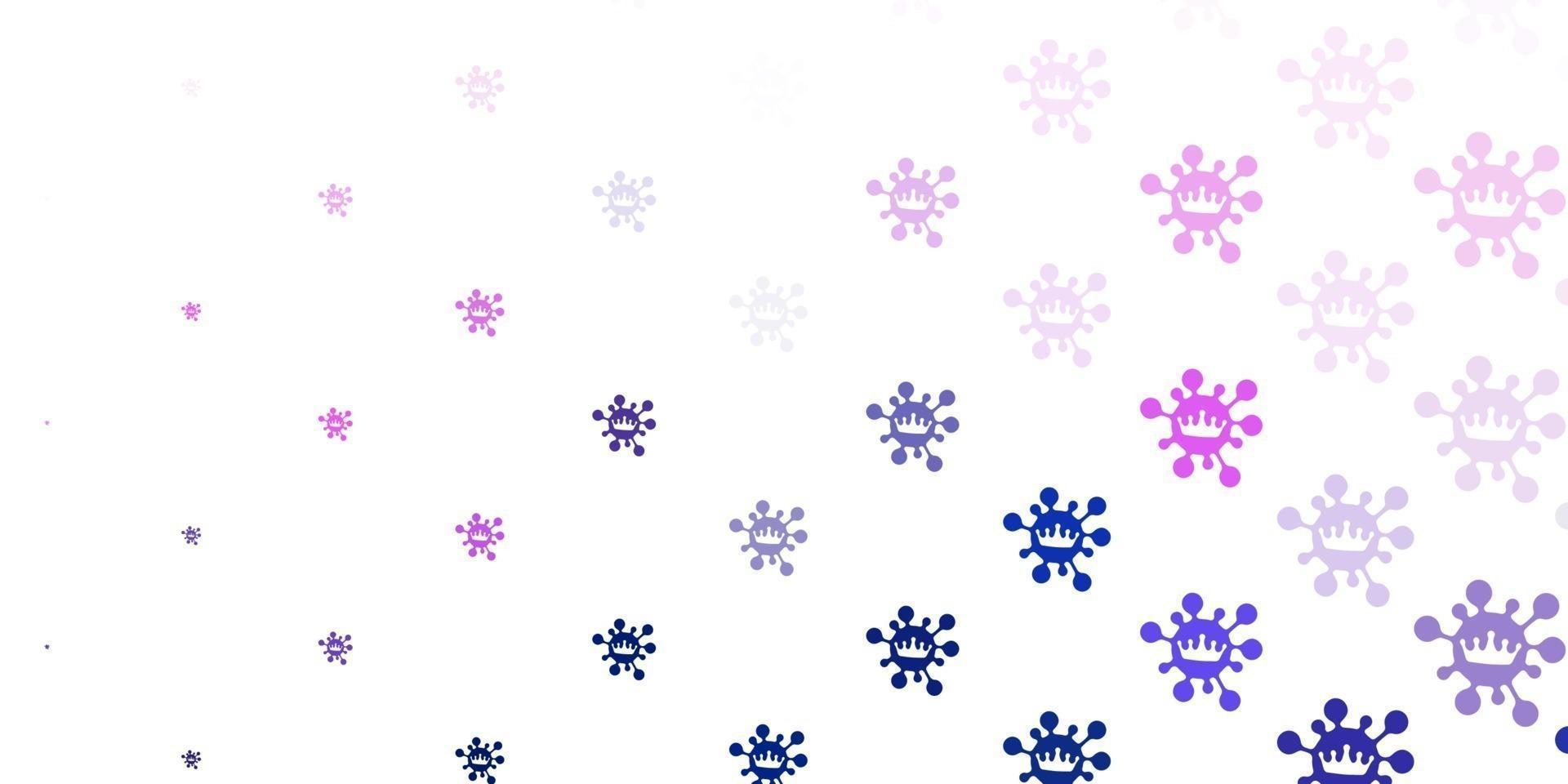 textura vector rosa, azul claro com símbolos de doença.