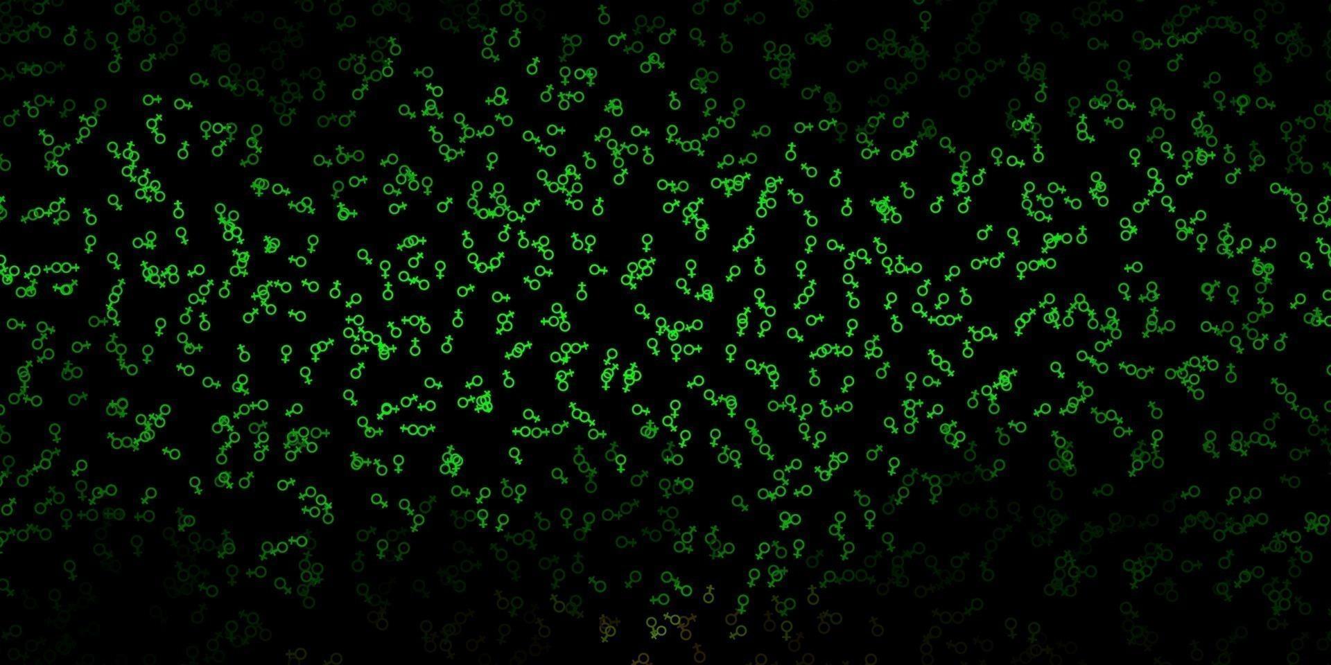 fundo vector verde escuro e amarelo com símbolos ocultos.