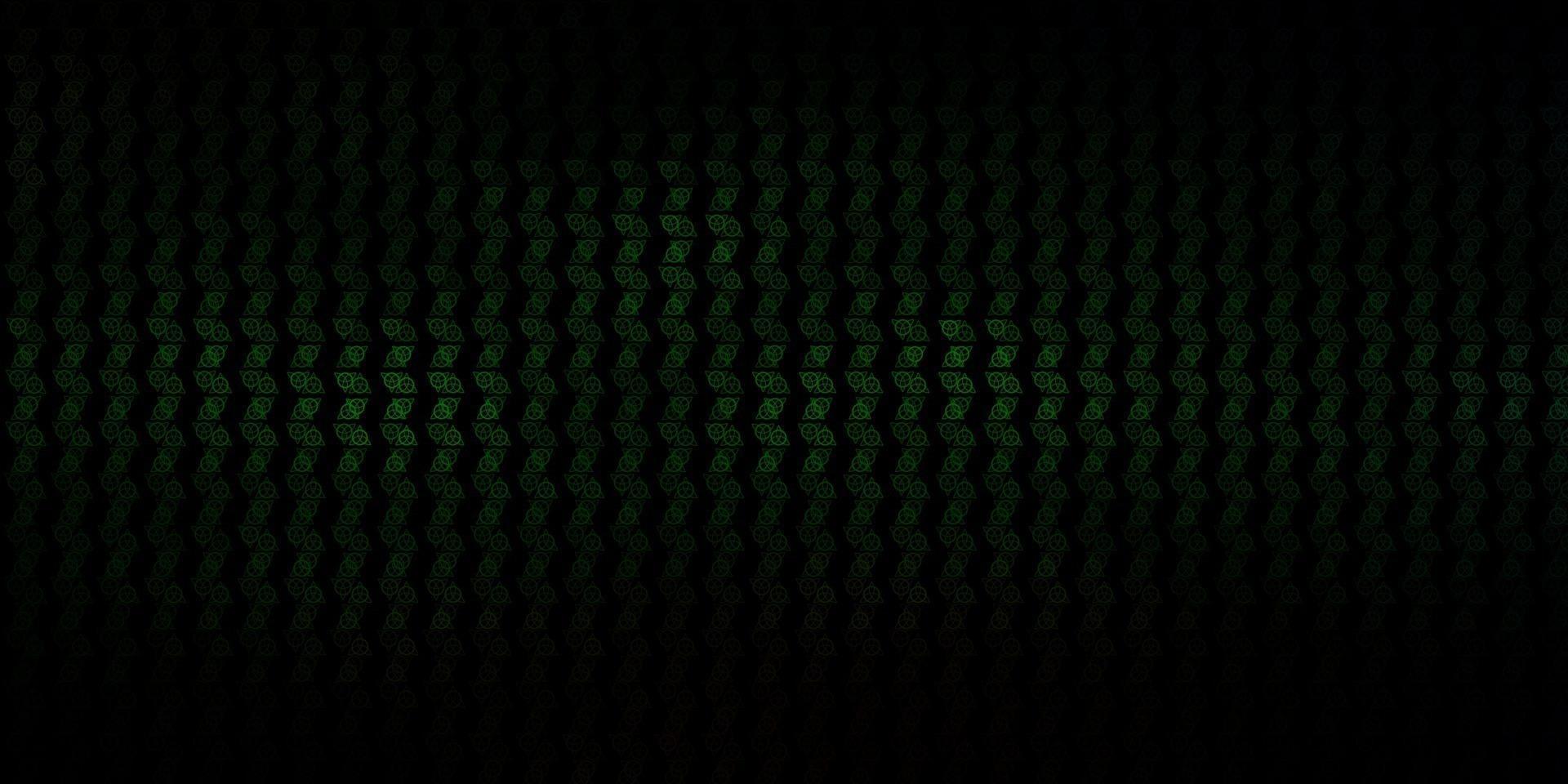 fundo vector verde escuro e vermelho com símbolos ocultos.