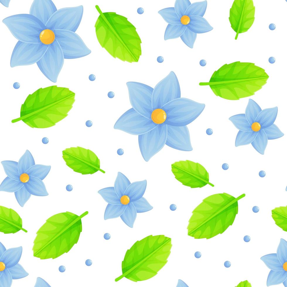 padrão sem emenda de flores de primavera azul. pode ser usado como elemento de caça à páscoa para banners, pôsteres e páginas da web. ilustração vetorial de estoque em estilo realista de desenho animado vetor