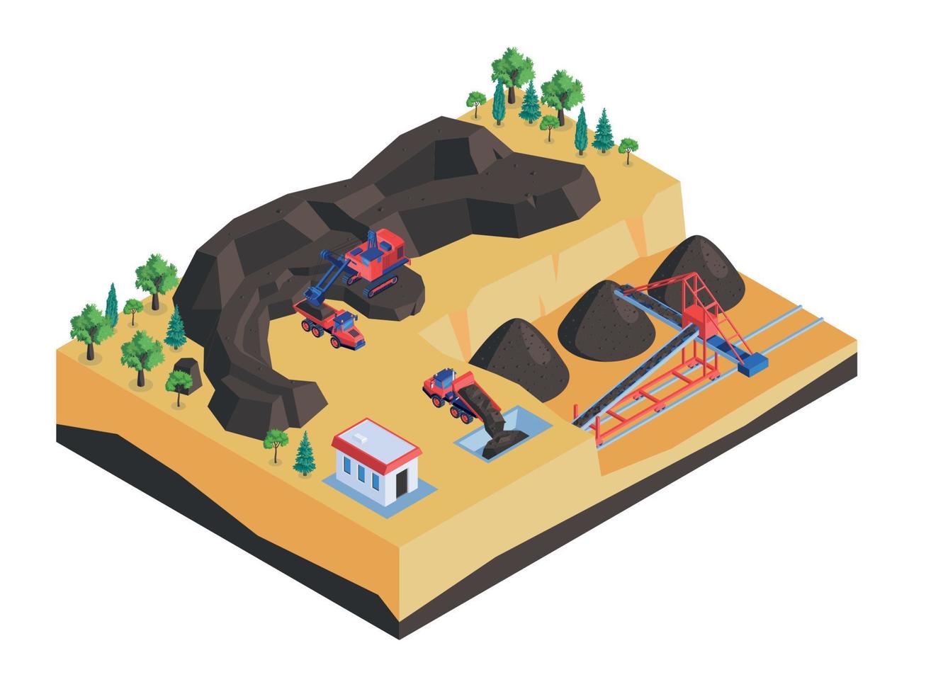 composição isométrica da indústria de minas vetor