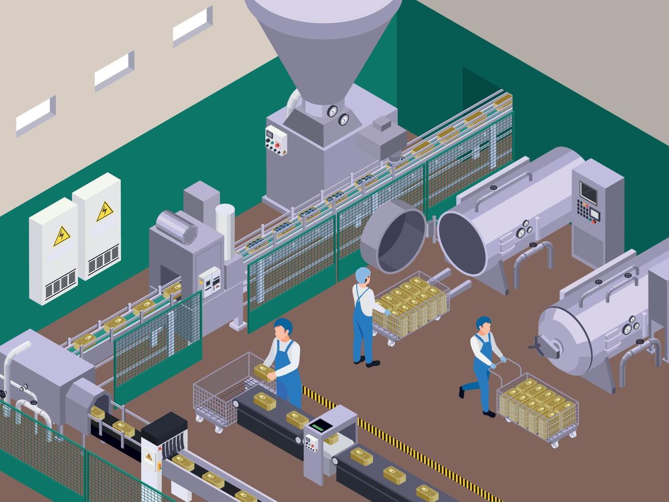 composição da indústria de alimentos enlatados vetor