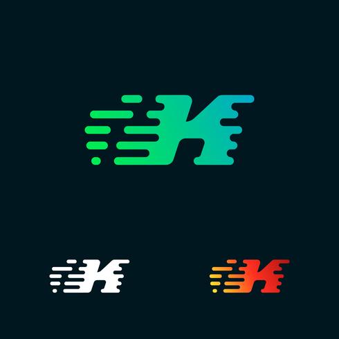 letra K velocidade moderna formas logo design vector