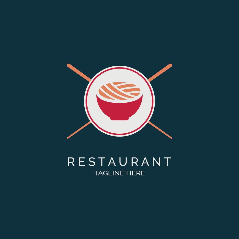 modelo de design de logotipo de macarrão ramen para restaurante ou empresa de marca e outros vetor