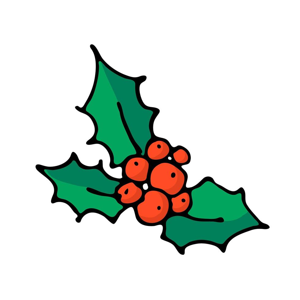 doodle ícone de cor de natal vetor