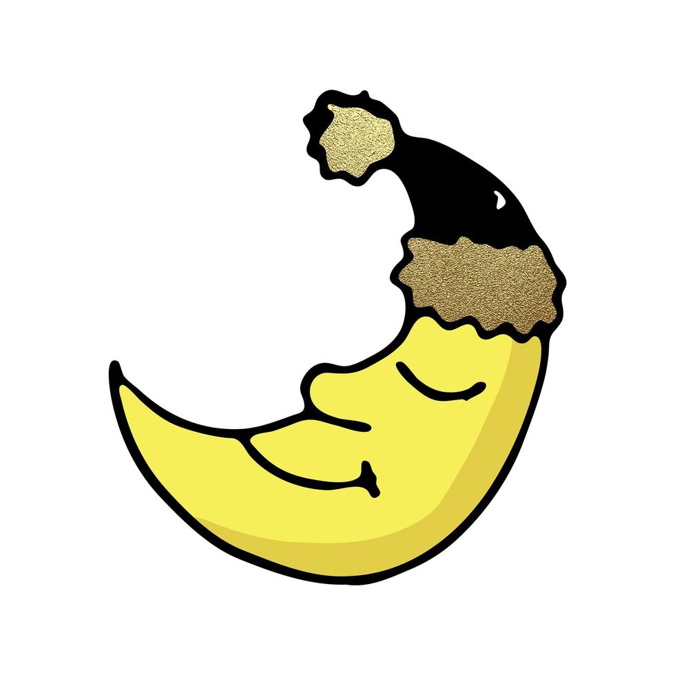 doodle ícone de cor de natal com ouro vetor