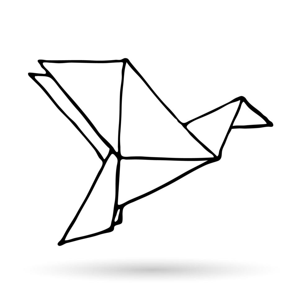 ícone simples de doodle de origami. vetor