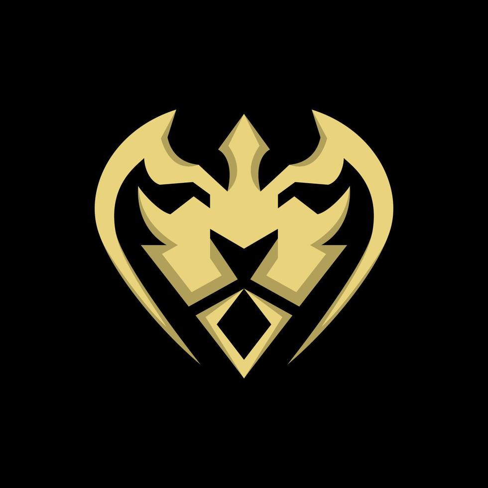 modelo de design de logotipo de espada de leão vetor
