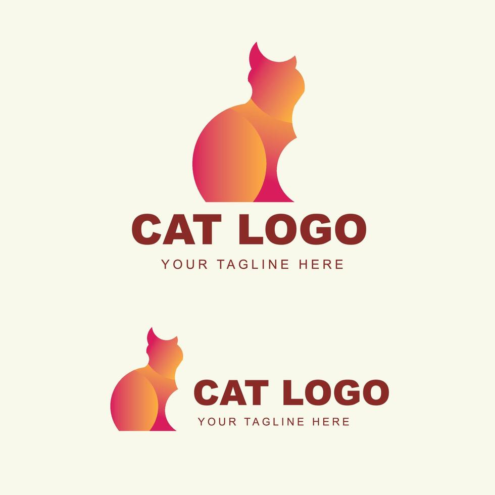 modelo de logotipo de gato vetor