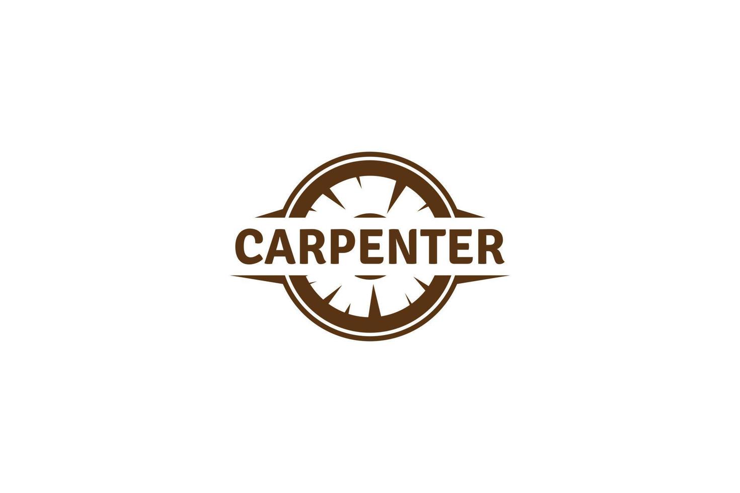 vetor de design de logotipo de carpinteiro