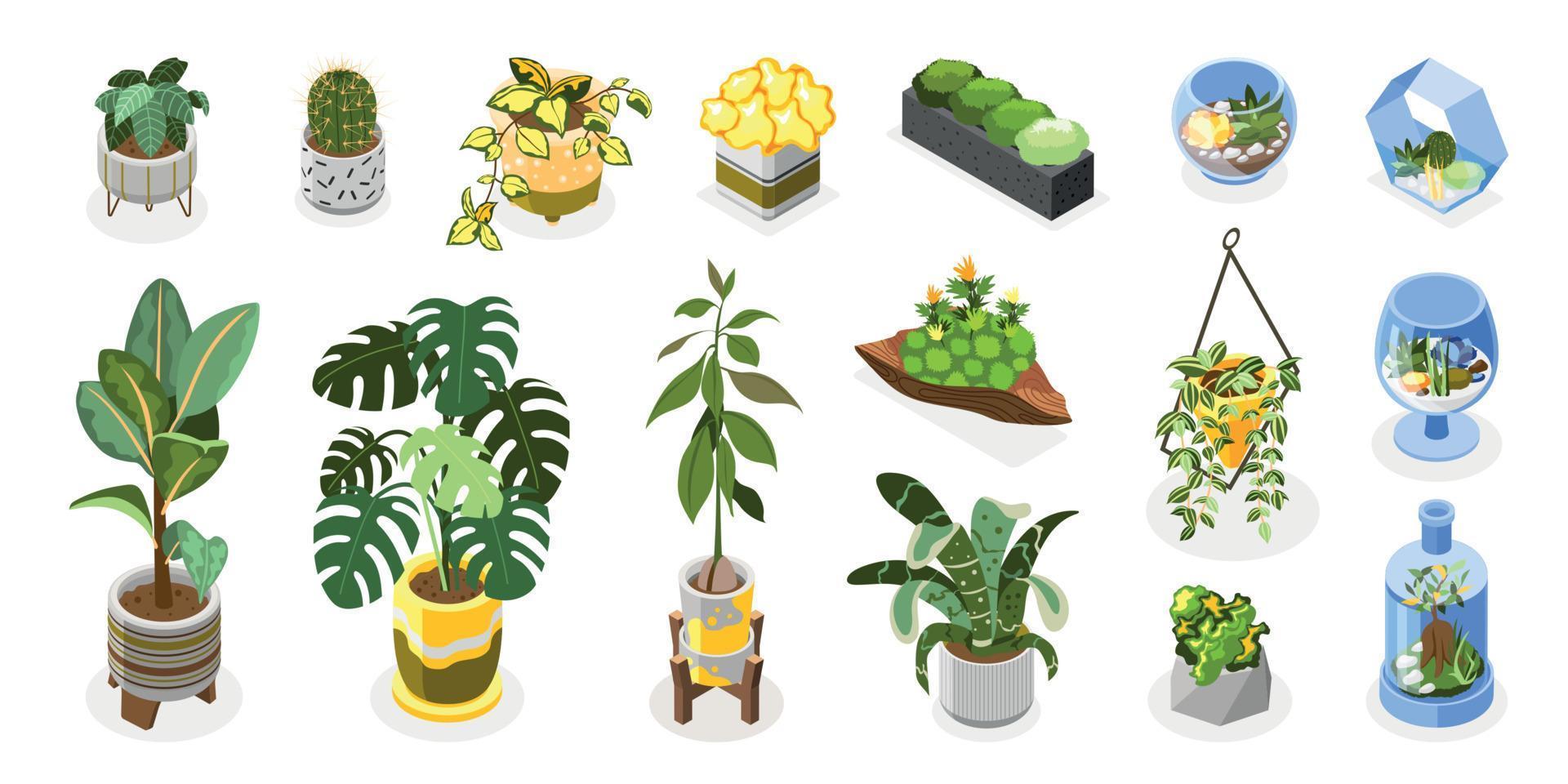 conjunto de ícones de plantas vetor