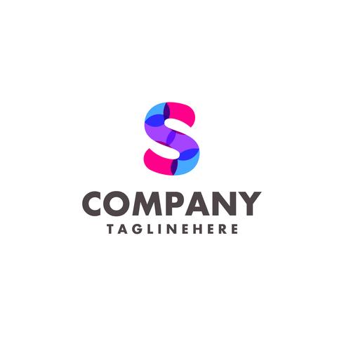 design de logotipo S carta colorido abstrato para empresa de negócios com cor neon moderna vetor