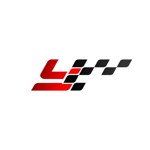 Letra Y com logotipo de bandeira de corrida vetor