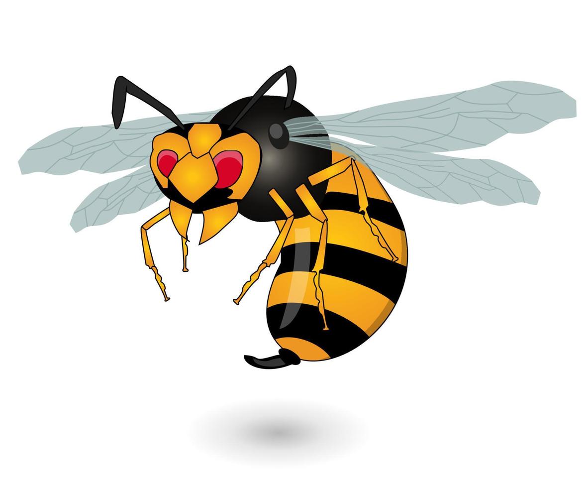 mascote de abelha dos desenhos animados. ilustração em vetor clip art com gradientes simples. tudo em uma única camada. eps 10