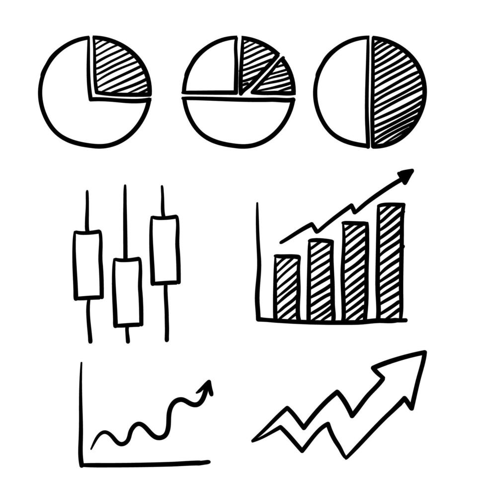 estilo de linha de vetor de ilustração de gráfico de doodle desenhado à mão