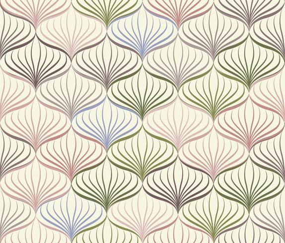 Abstract seamless pattern Ornamento de linha geométrica oriental floral vetor