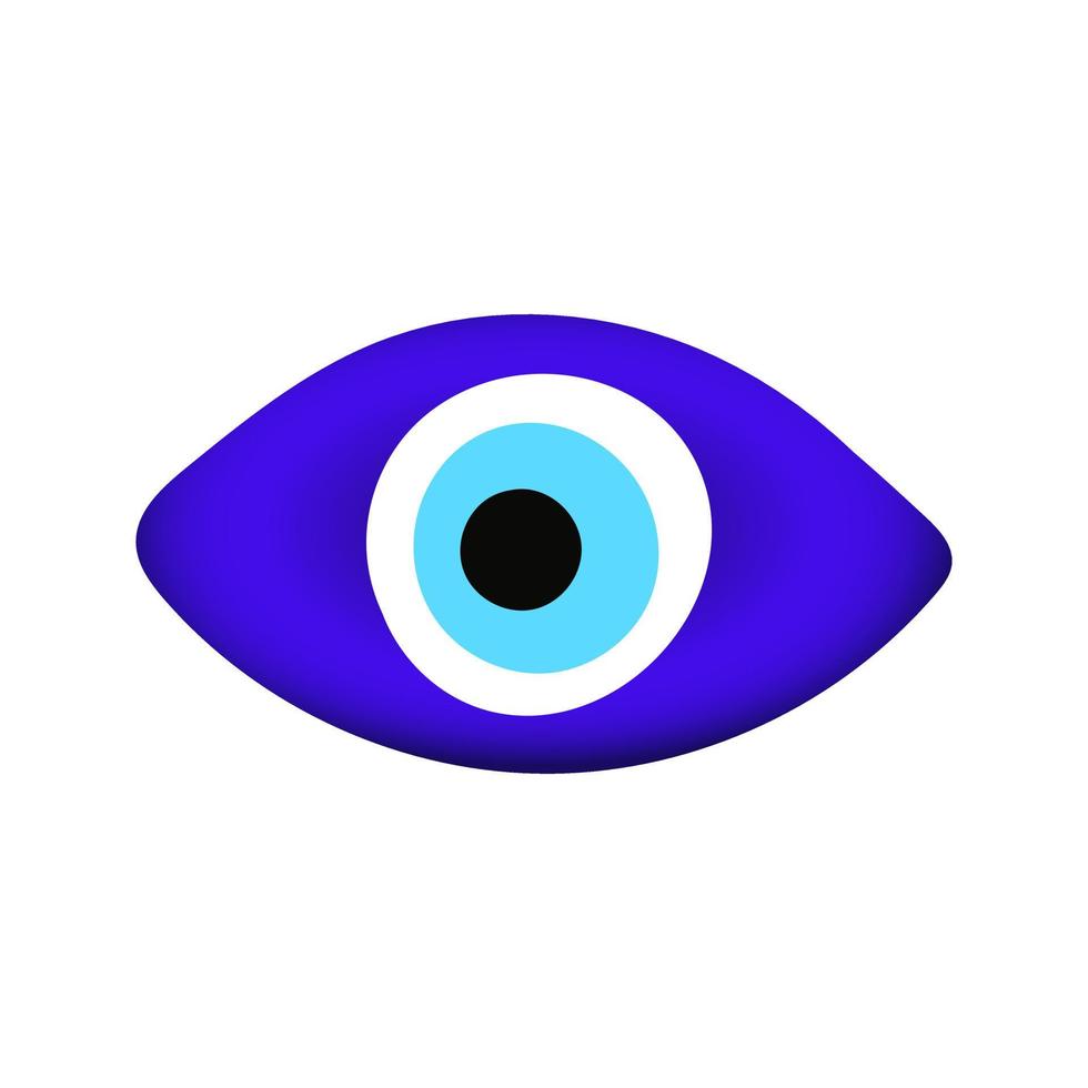 azul oriental mau olhado símbolo amuleto estilo plano design ilustração vetorial. vetor