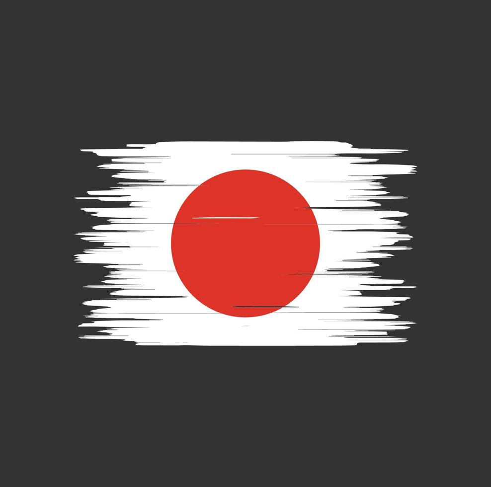 pincelada de bandeira do japão, bandeira nacional vetor