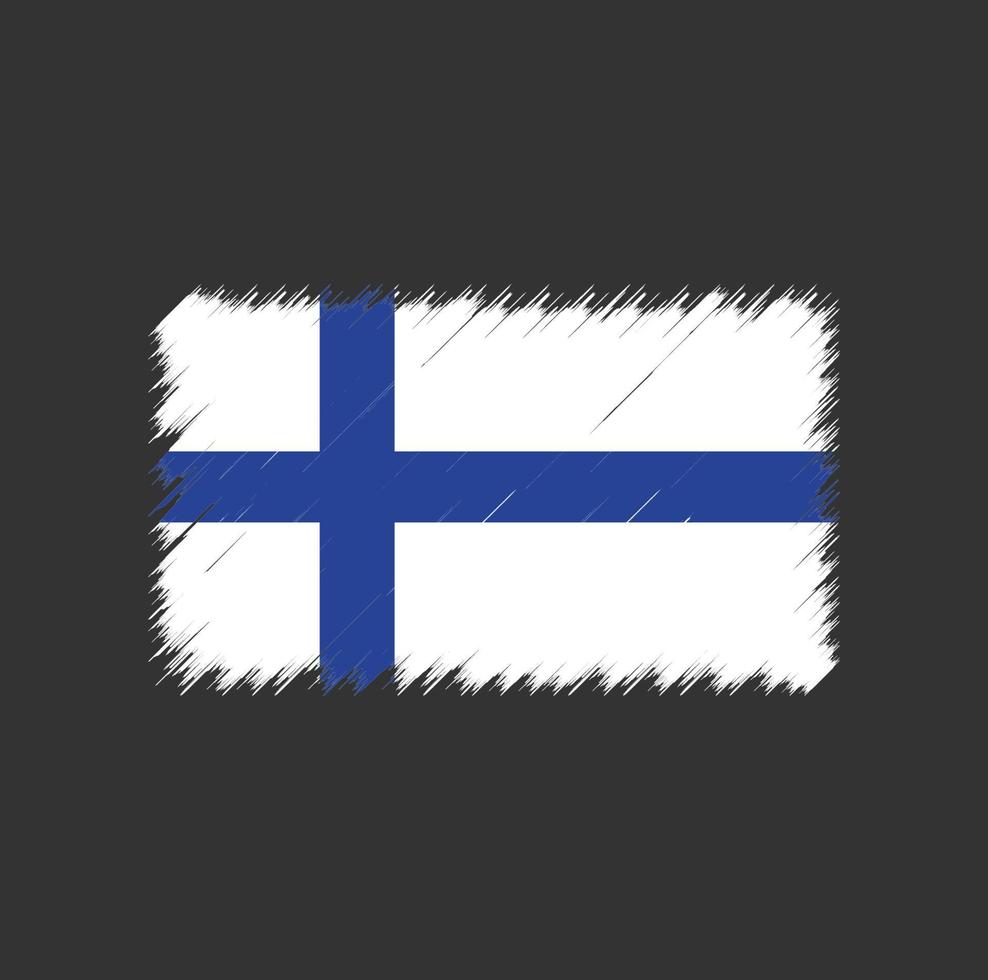 pincelada de bandeira finlandesa vetor