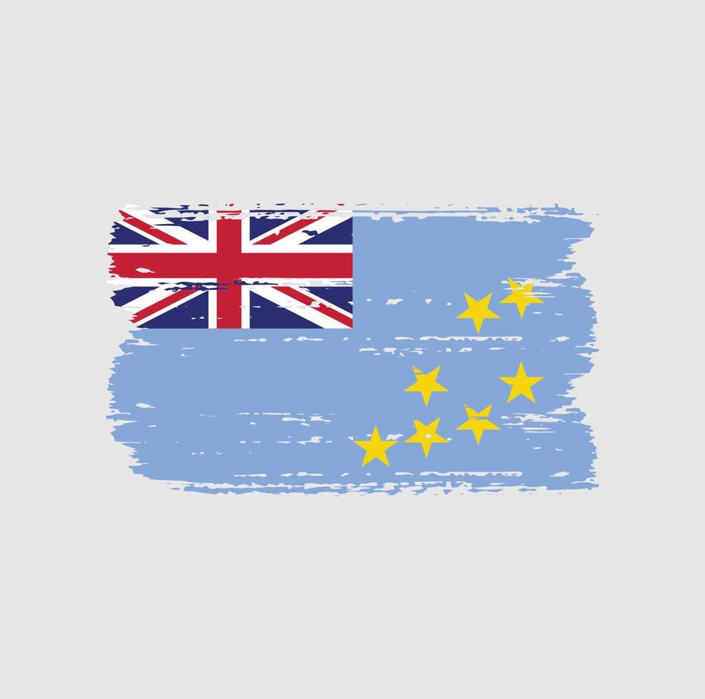 bandeira de tuvalu com pincel vetor