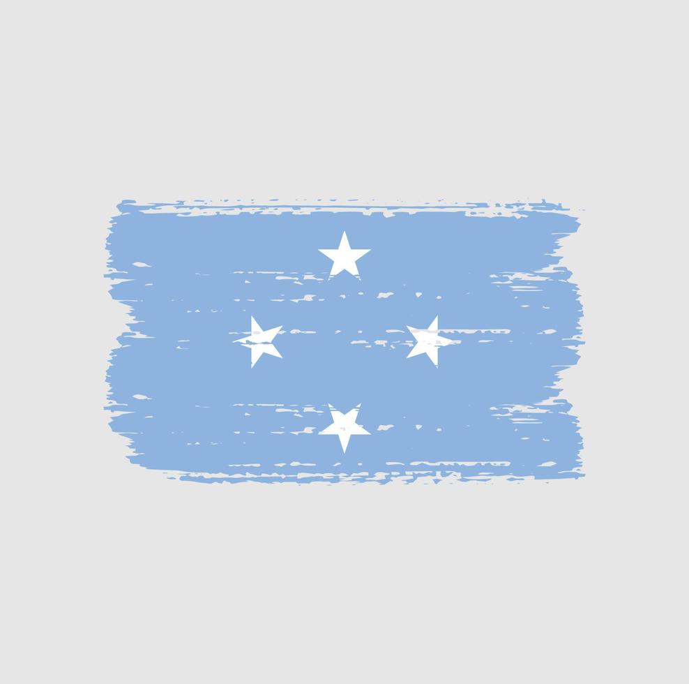 bandeira da Micronésia com pincel vetor
