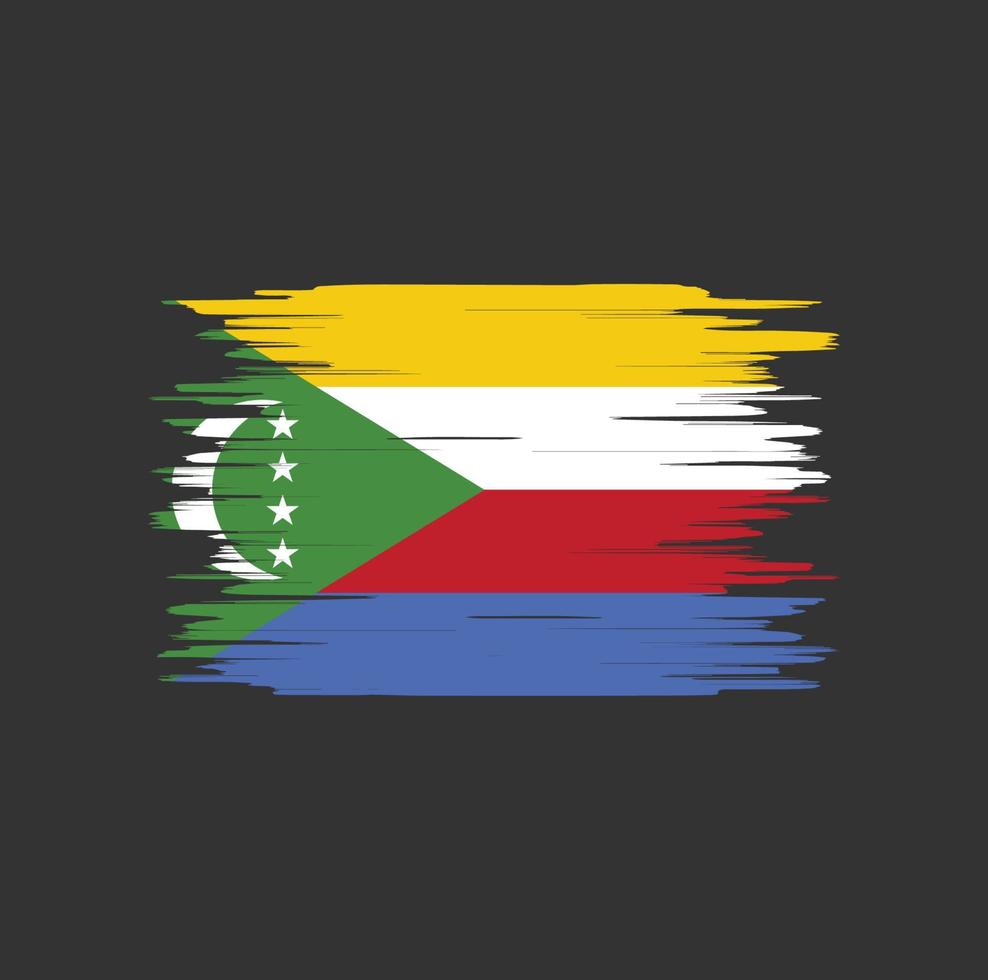 pincelada de bandeira de comores, bandeira nacional vetor