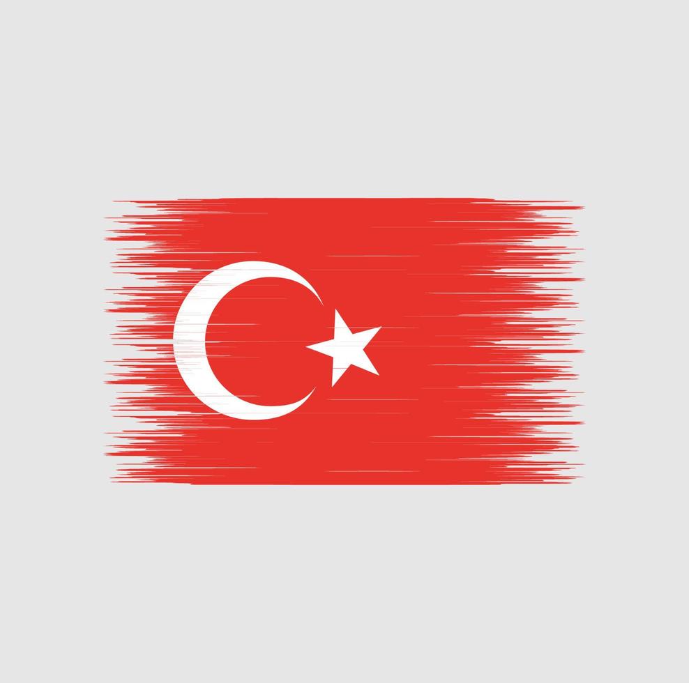 pincelada de bandeira da turquia, bandeira nacional vetor