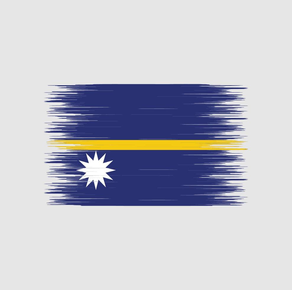 pincelada de bandeira de nauru, bandeira nacional vetor