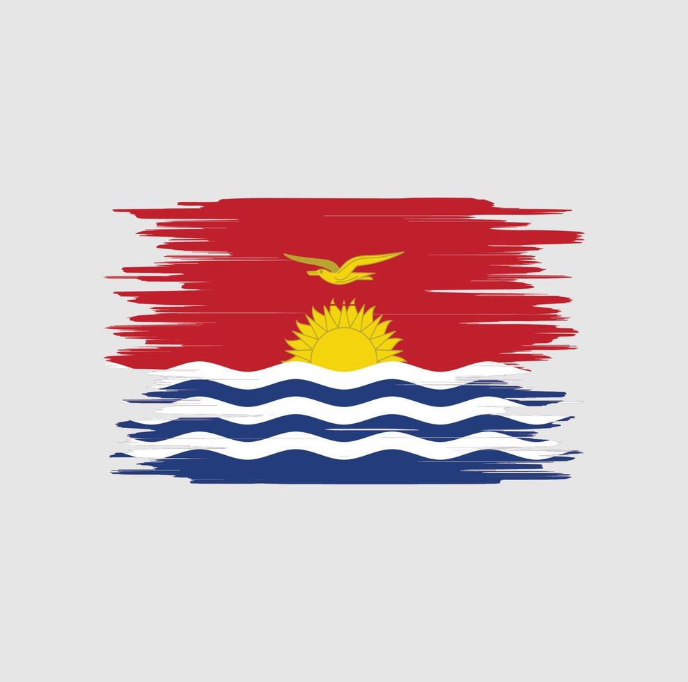 pincelada de bandeira de kiribati, bandeira nacional vetor