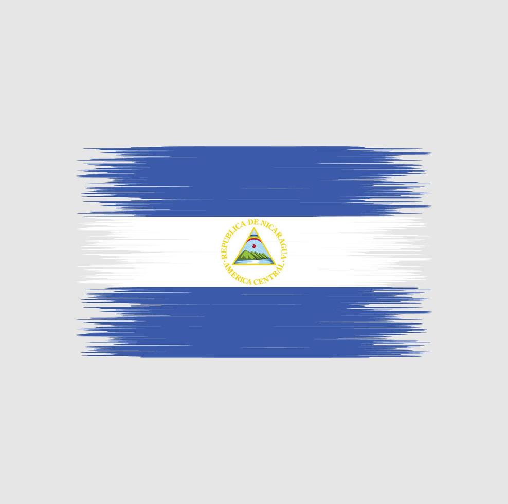 pincelada de bandeira da nicarágua, bandeira nacional vetor