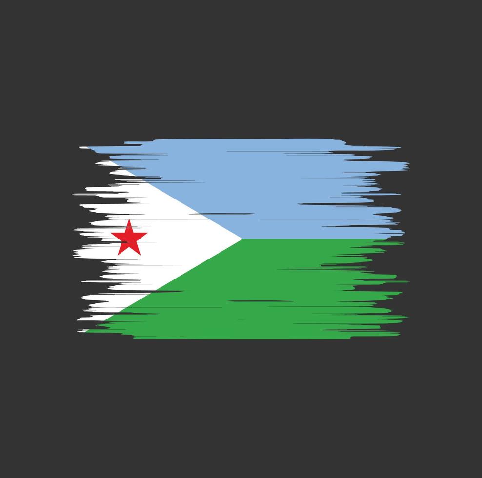 pincelada de bandeira do djibuti, bandeira nacional vetor