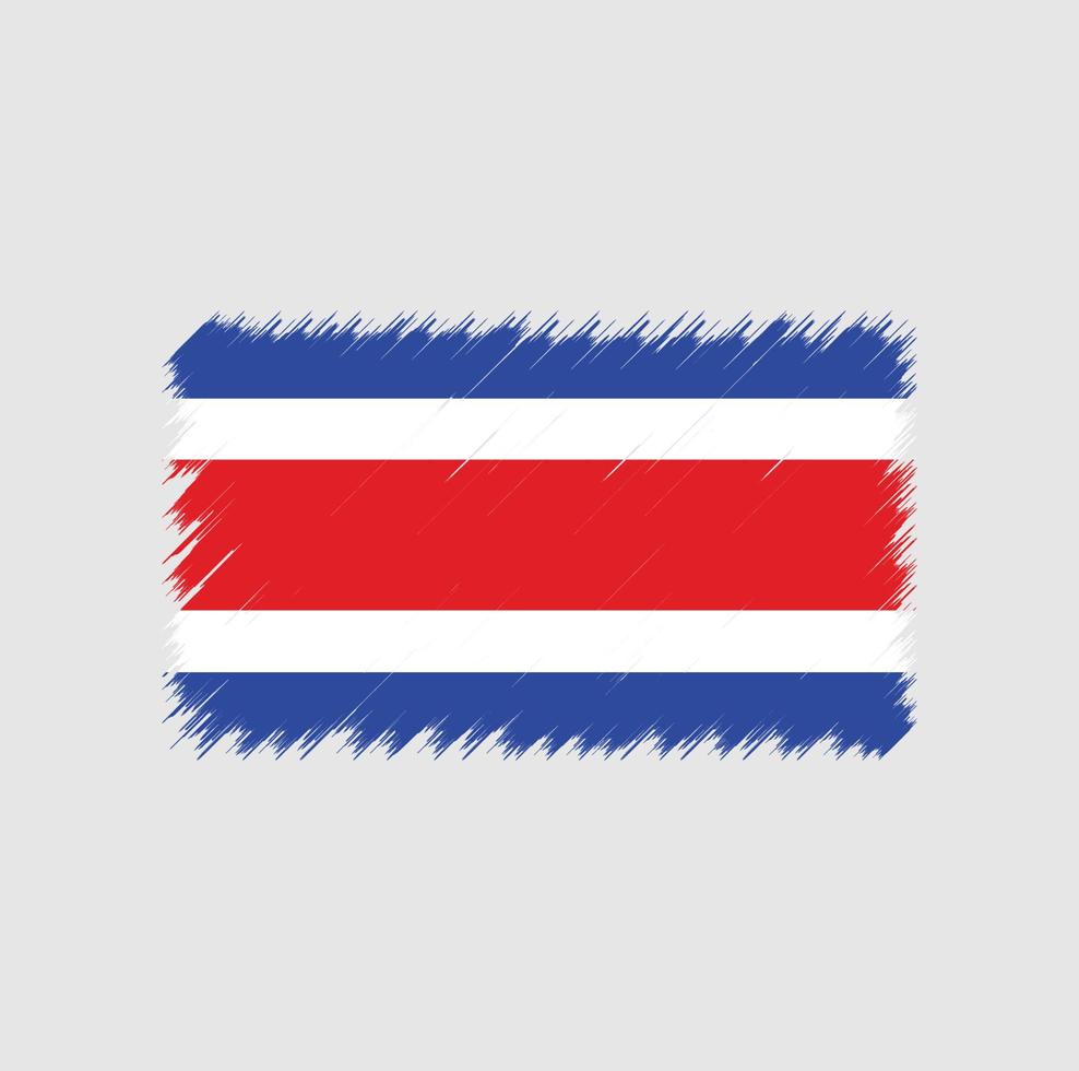 pincelada de bandeira da costa rica vetor