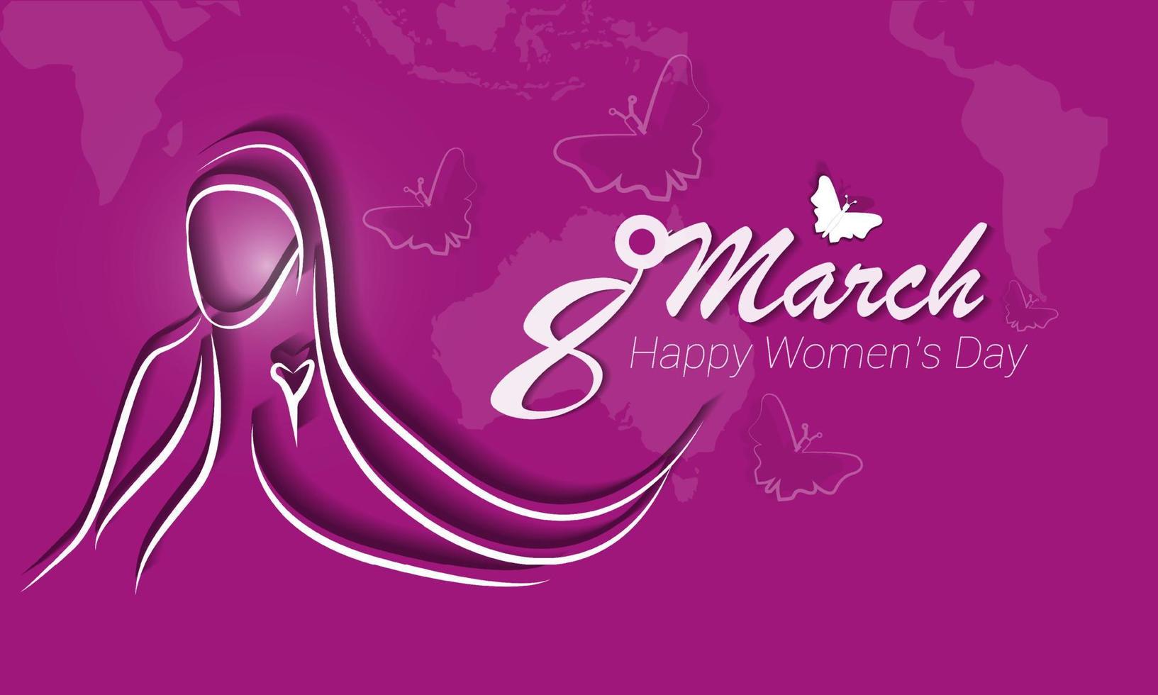 8 de março banner de feliz dia internacional das mulheres com fundo hijab vetor