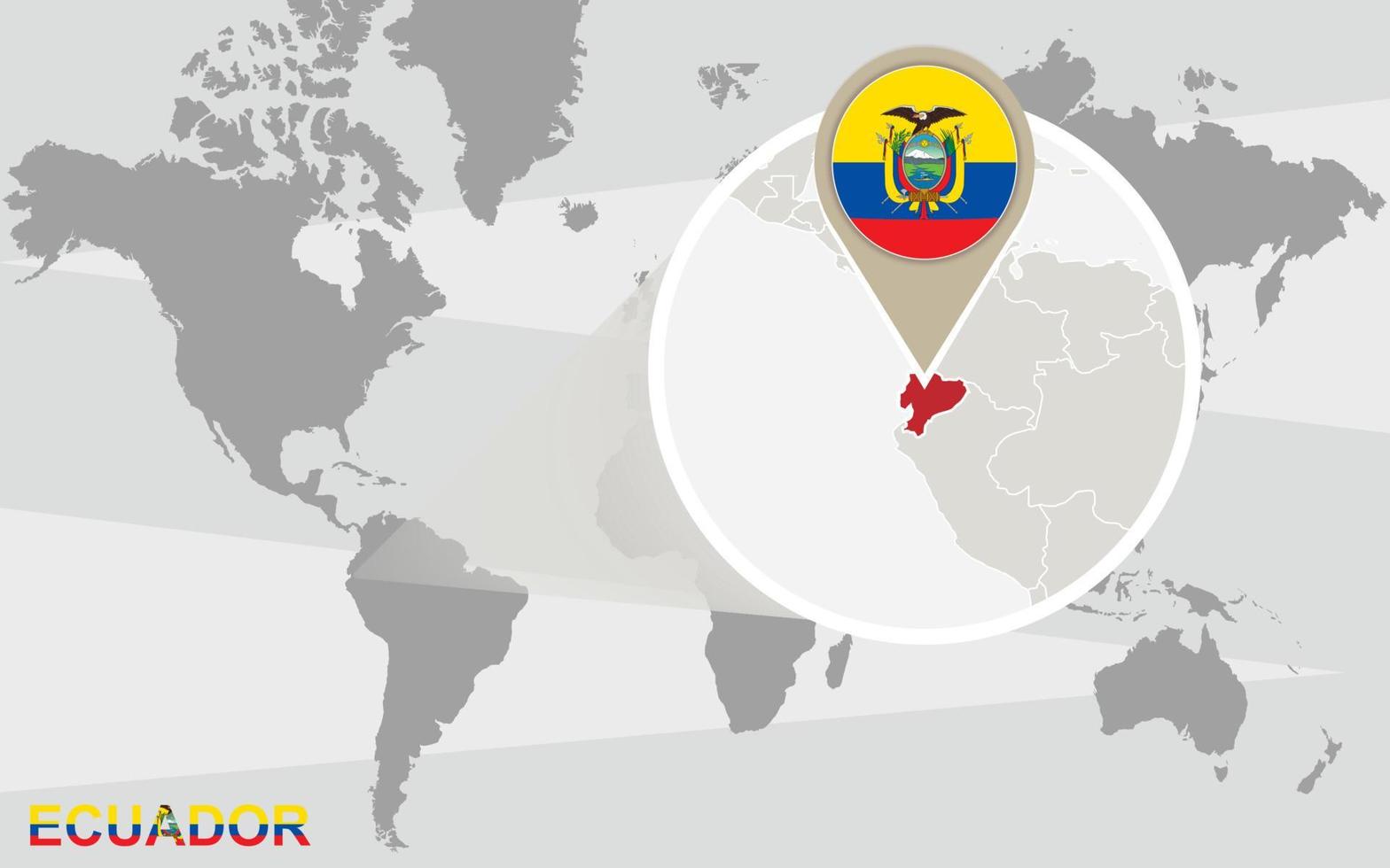 mapa do mundo com equador ampliado vetor