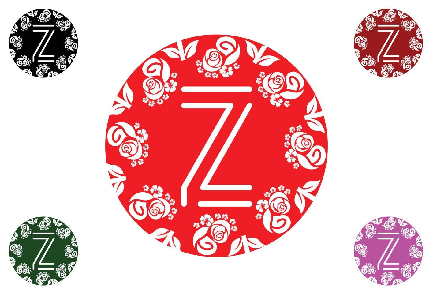 letra z com logotipo de flor e modelo de design gráfico de ícone vetor