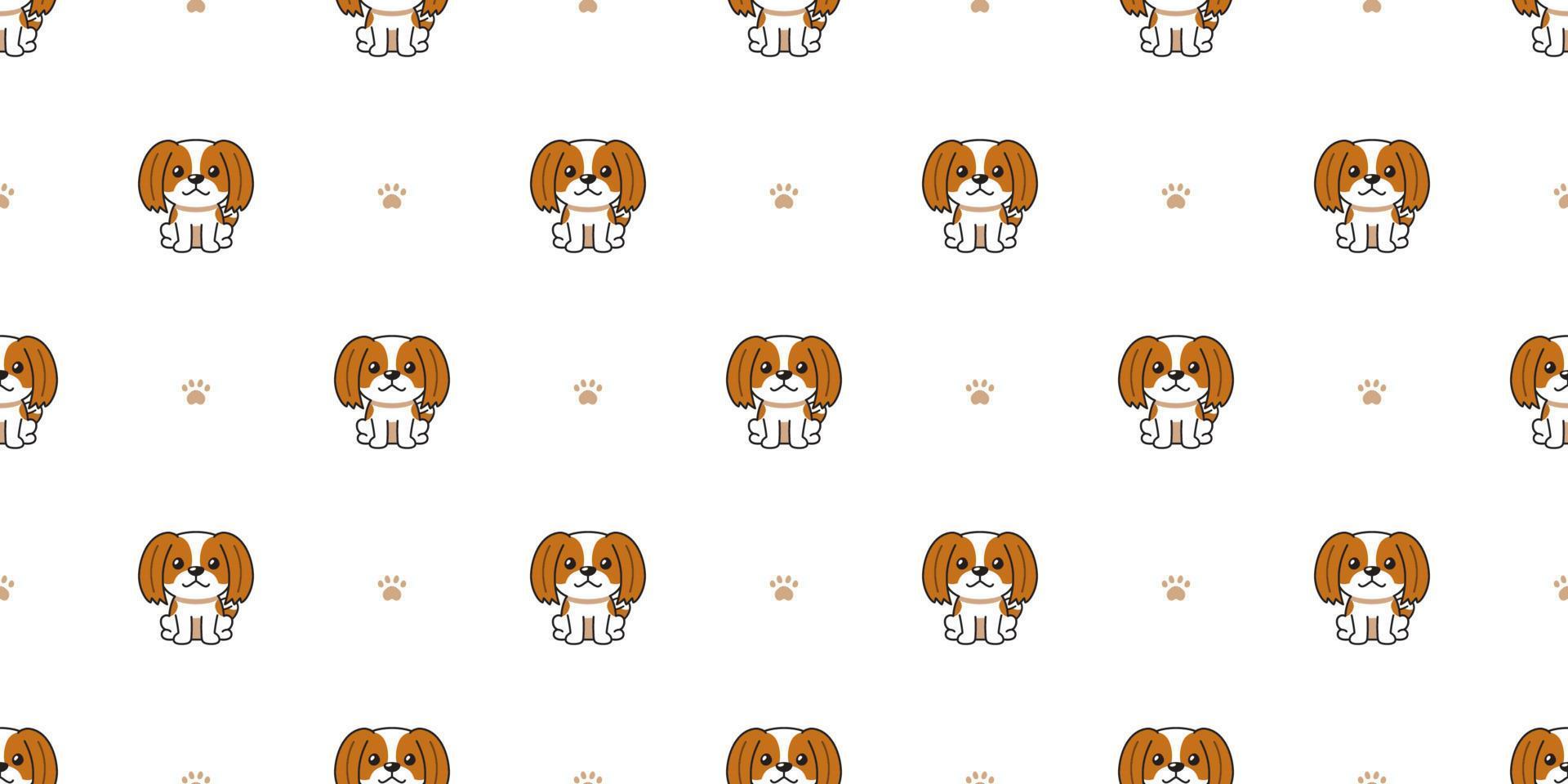 personagem de desenho animado shih tzu cão sem costura de fundo vetor