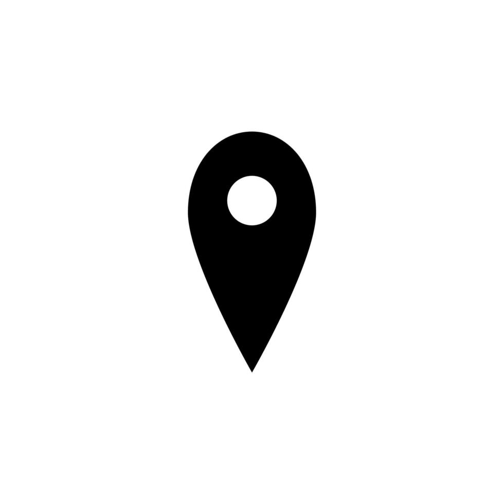 vetor de ícone, ponto de localização de mapa simples