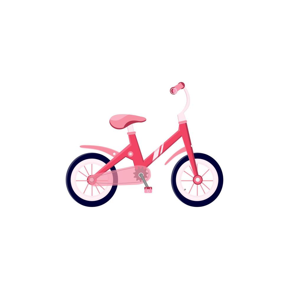 imagem isolada de uma bicicleta de duas rodas adolescente. bicicleta vermelha. ilustração vetorial, plana vetor