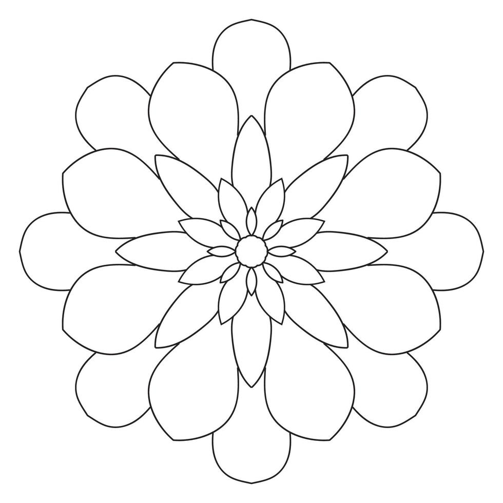 mandala fofa. flor redonda ornamental doodle isolada no fundo branco. ornamento decorativo geométrico em estilo oriental étnico. vetor