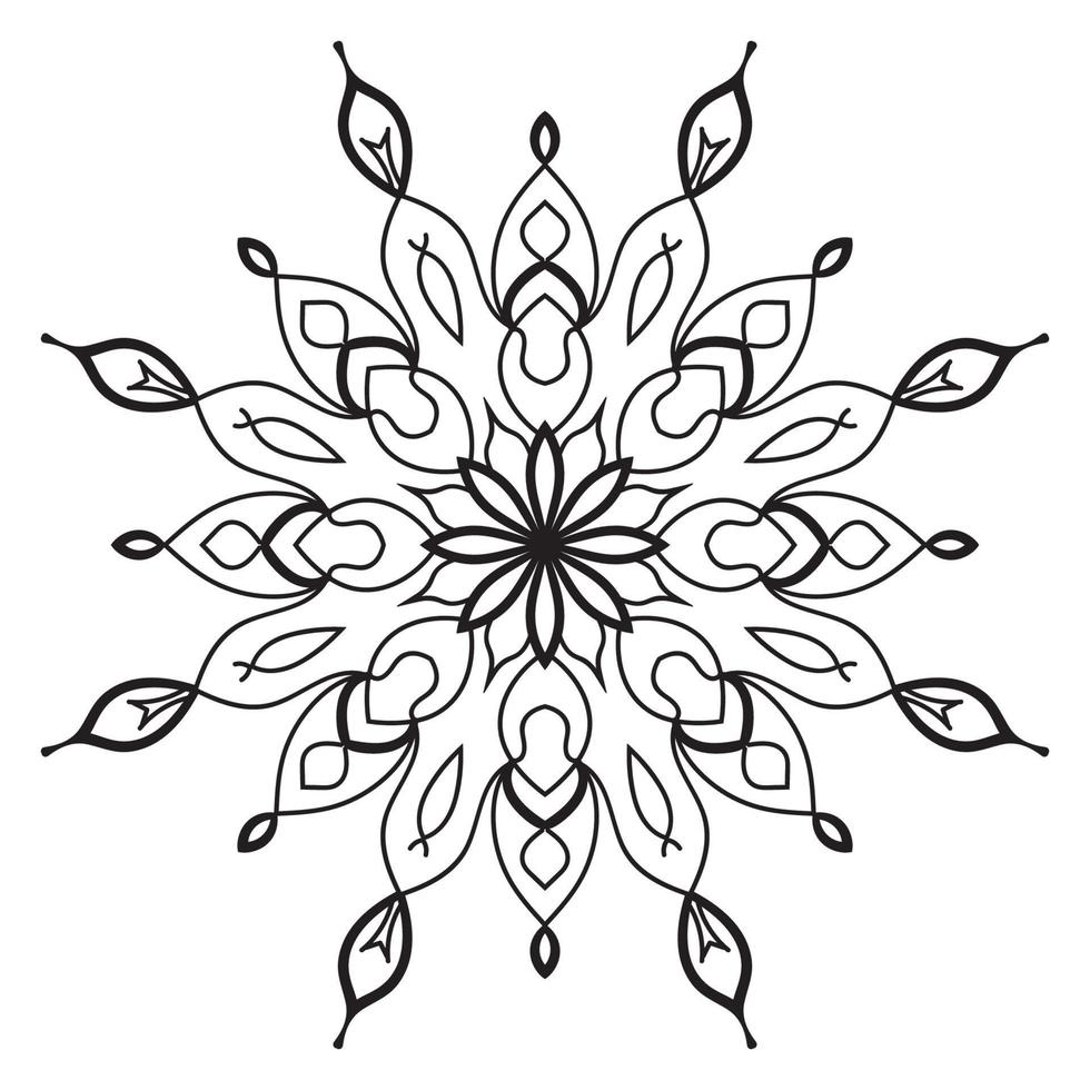 mandala fofa. flor redonda ornamental doodle isolada no fundo branco. ornamento decorativo geométrico em estilo oriental étnico. vetor