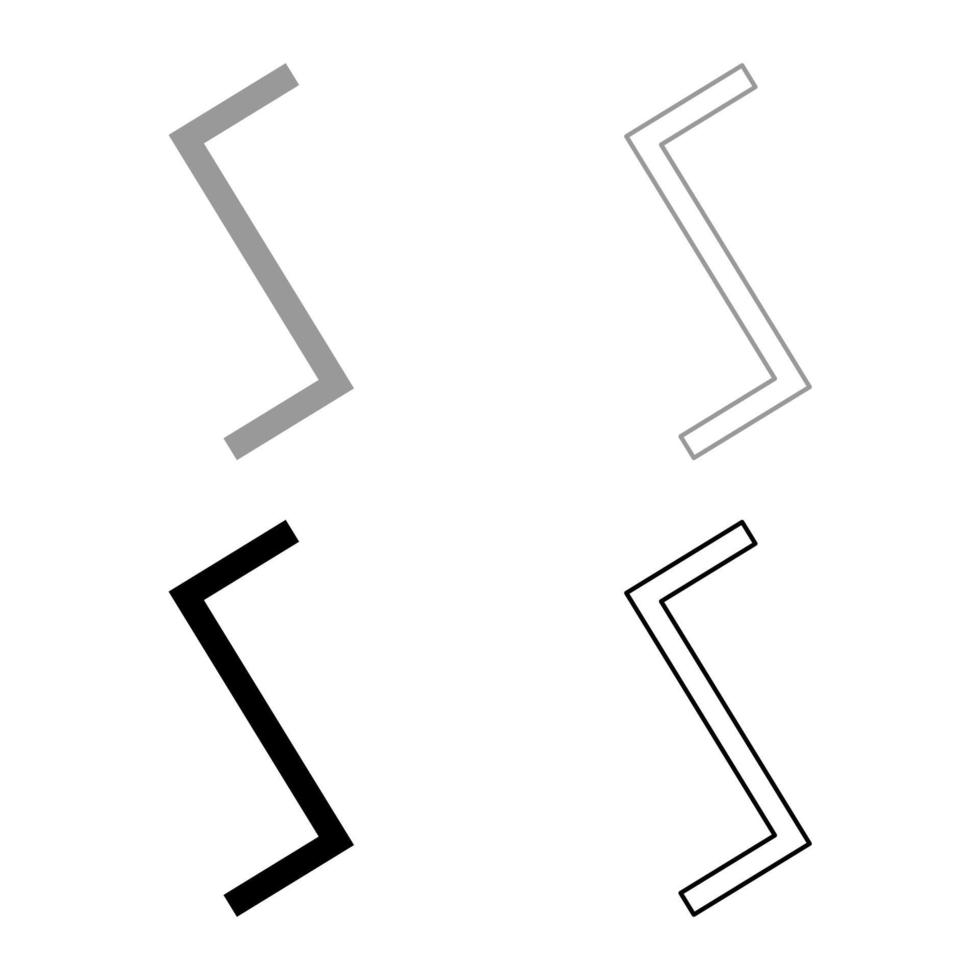 sowull rune sol sol símbolo conjunto de ícones cinza ilustração de cor preta contorno estilo simples imagem simples vetor