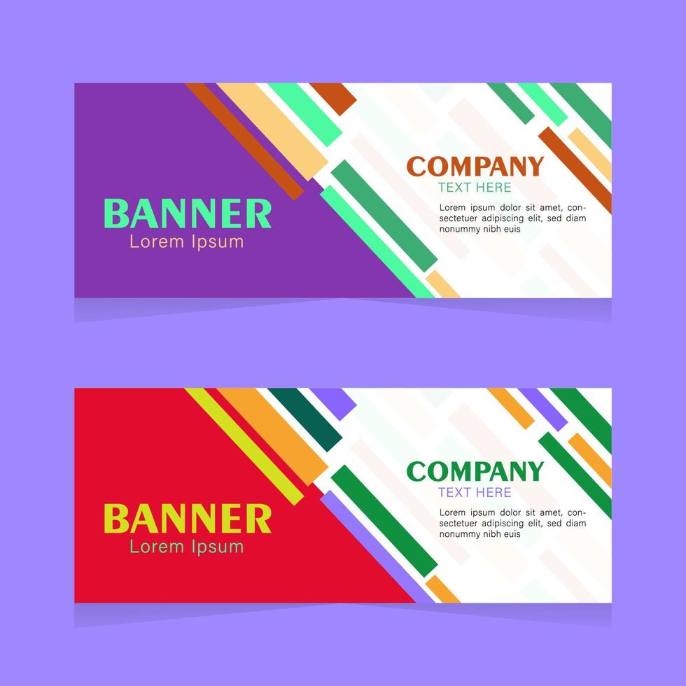 conjunto de dois modelos de banner corporativo moderno para sua promoção de negócios. vetor