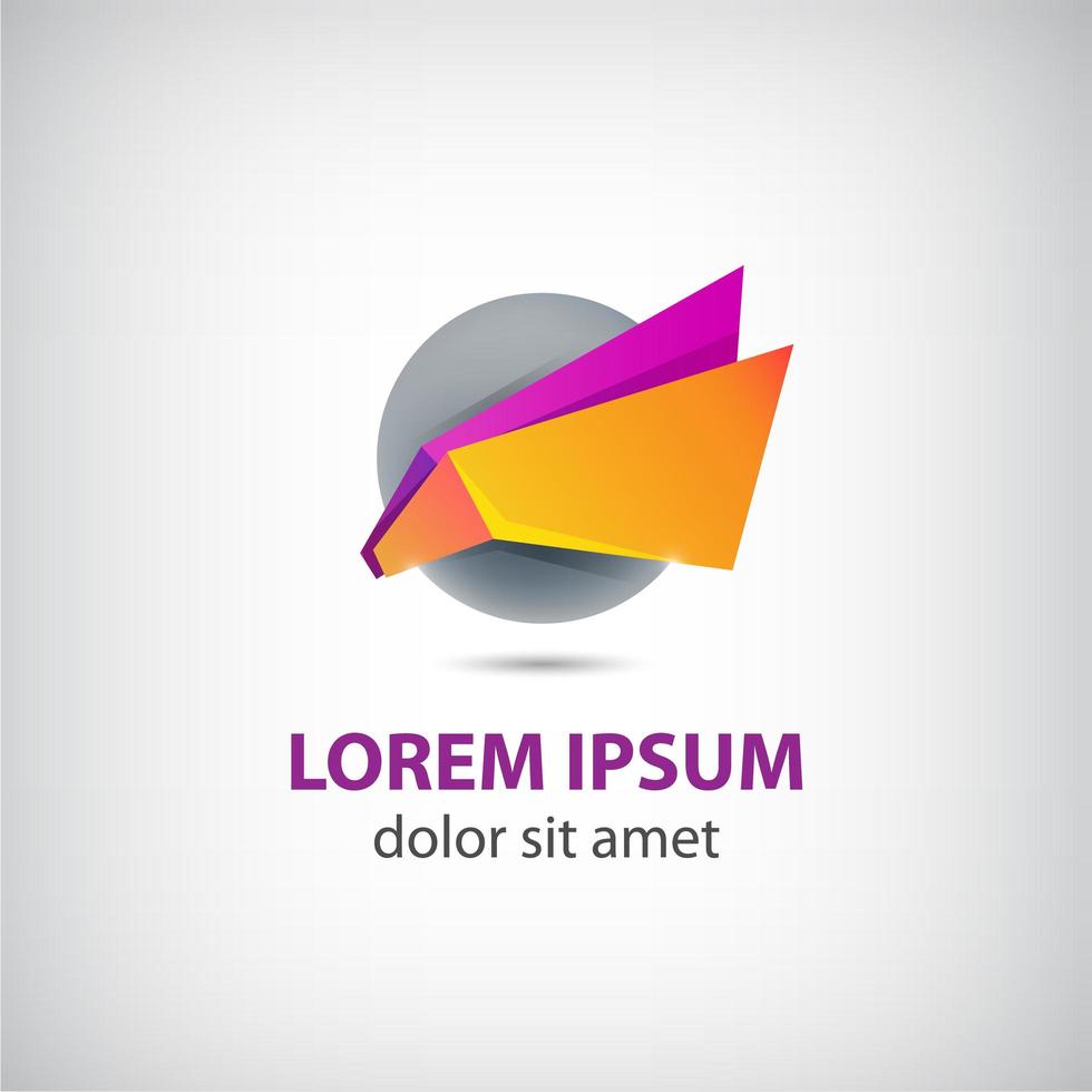 ícone de origami abstrato vetorial, logotipo para empresa vetor