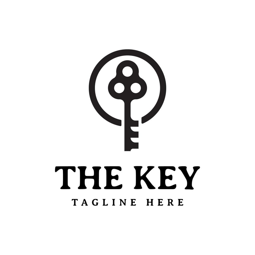 chave com design de logotipo de círculo vetor