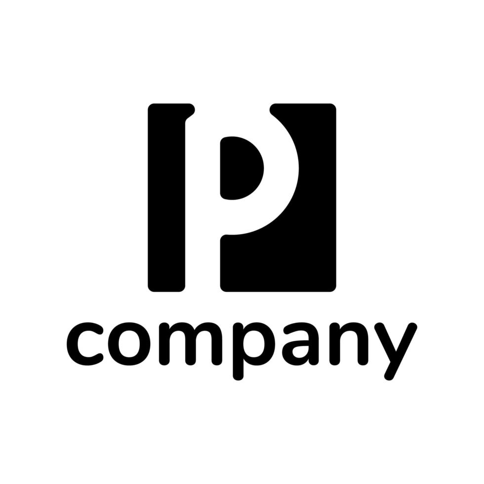 design de logotipo quadrado letra p vetor