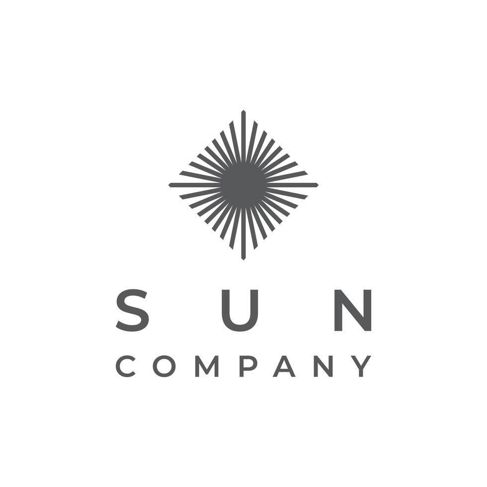 design de logotipo de sol quadrado vetor