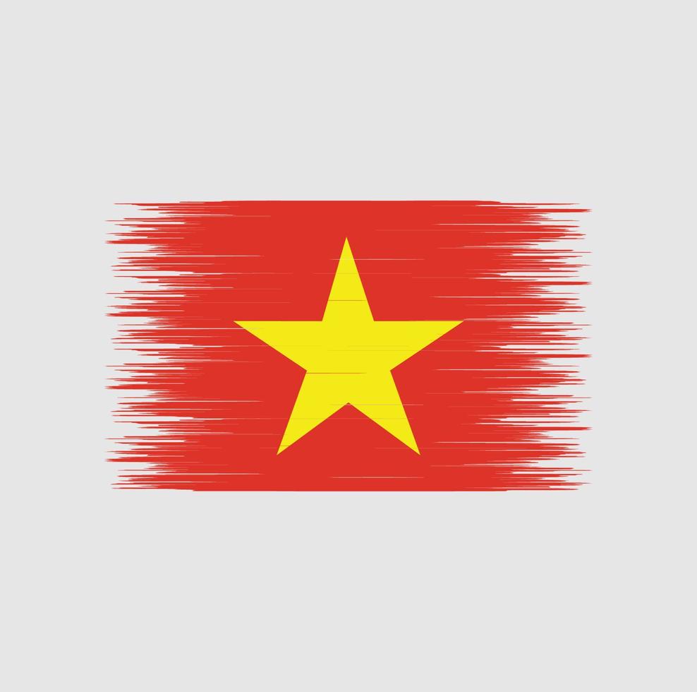 pincelada de bandeira do vietnã, bandeira nacional vetor