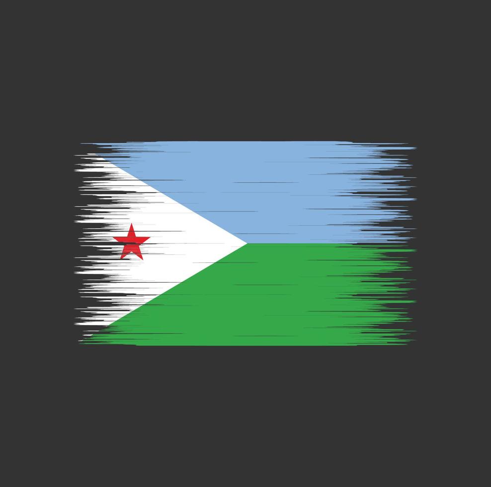 pincelada de bandeira do djibuti, bandeira nacional vetor