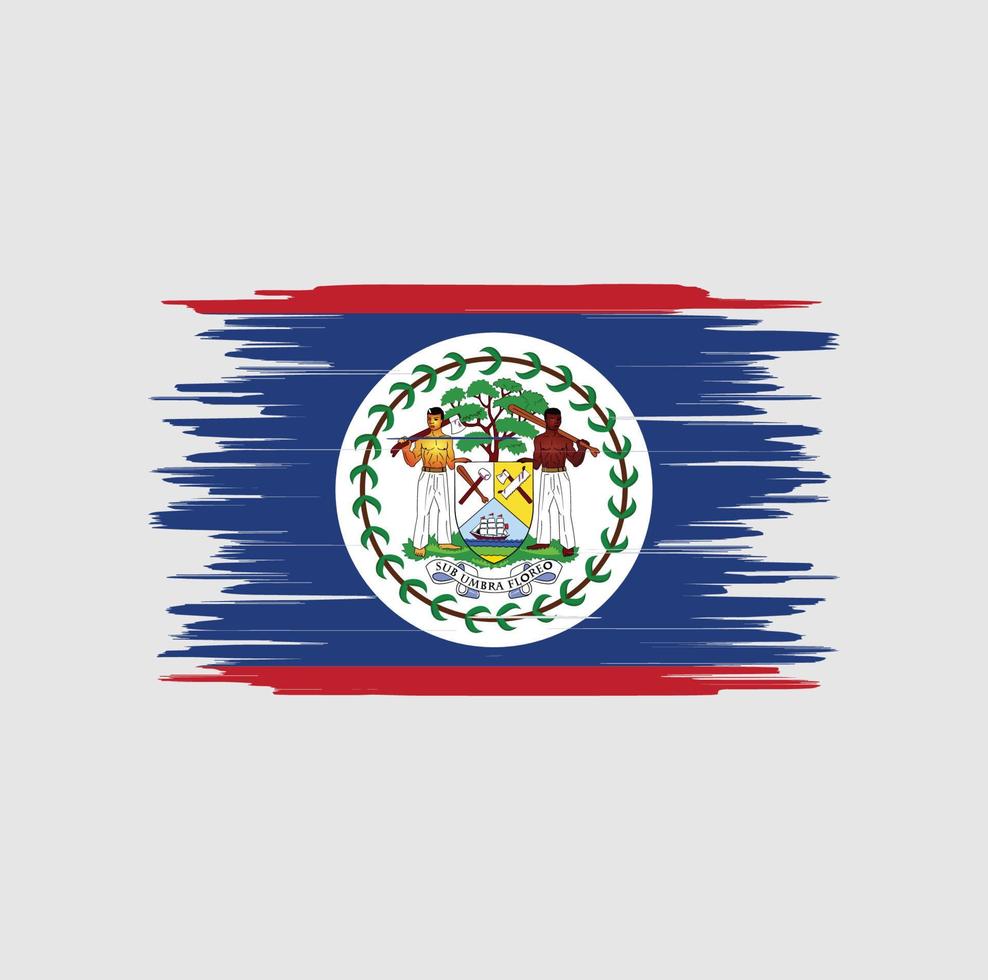 pincelada de bandeira de belize, bandeira nacional vetor